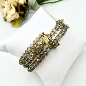 KENNETH JAY LANE Smoky Quartz Expanding Bracelet